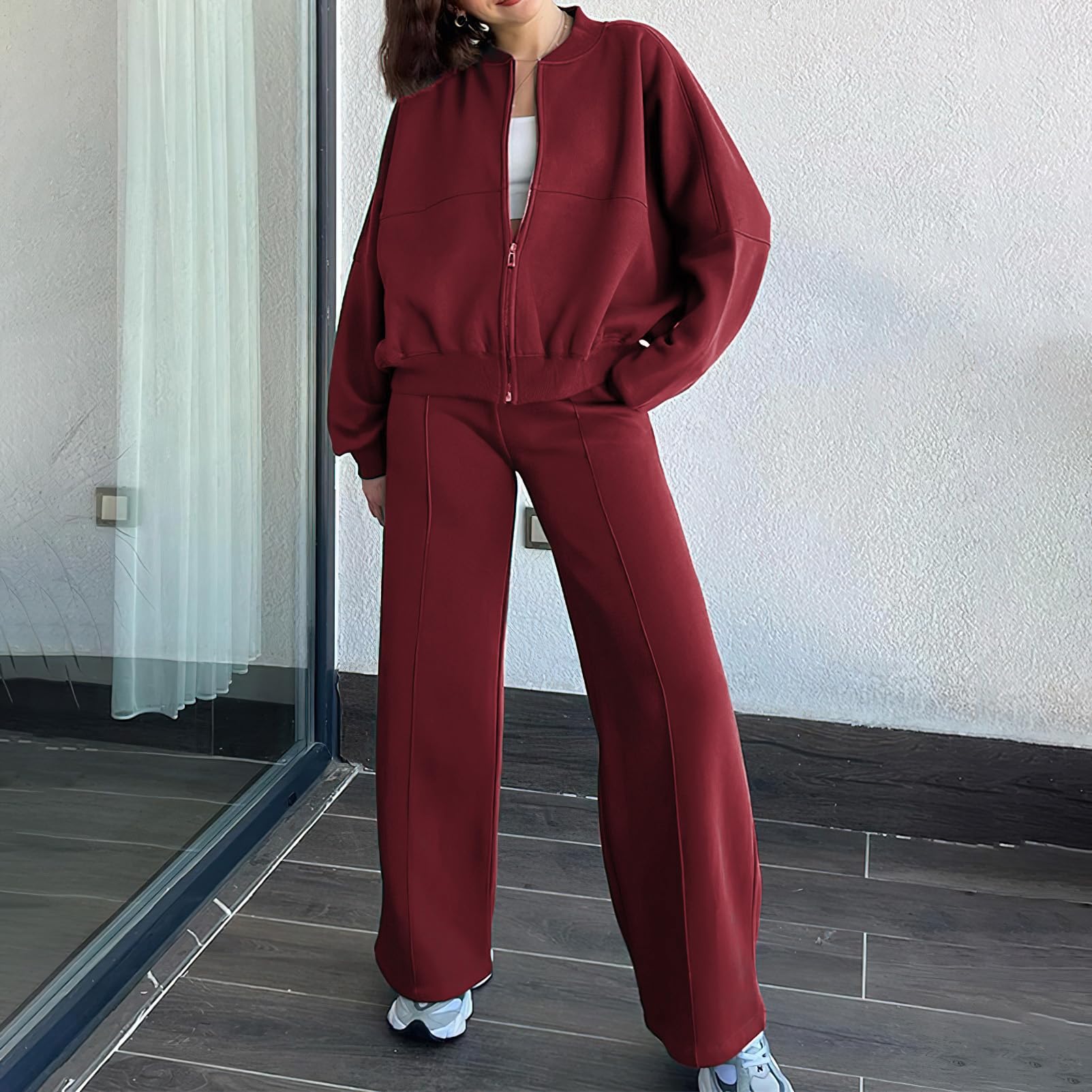 amropi Chándal de Mujer Chaqueta Sudadera con Cremallera y Pantalón Deporte Conjunto — view 5