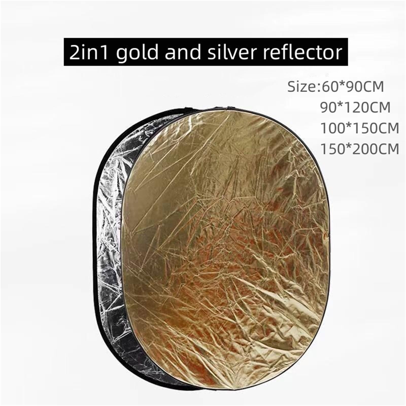 Réflecteur Photo Réflecteur 5 en 1 60 x 90 cm 90 x 120 cm 2 en 1 Argent Blanc Or Portable Pliable Lumière Douce Rond Photographie for Studio 7 en 1(90X120CM-5in1)