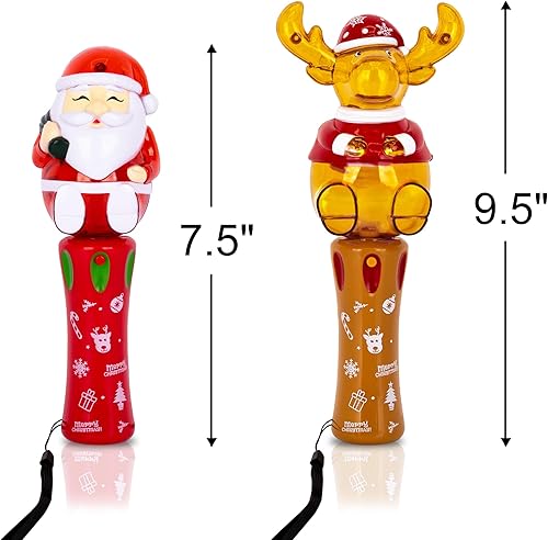 Miniatura 4 de ArtCreativity Varitas giratorias navideñas iluminadas  Juego de 4 varitas de Navidad giratorias para niños con LED multicolor  4 diseños festivos