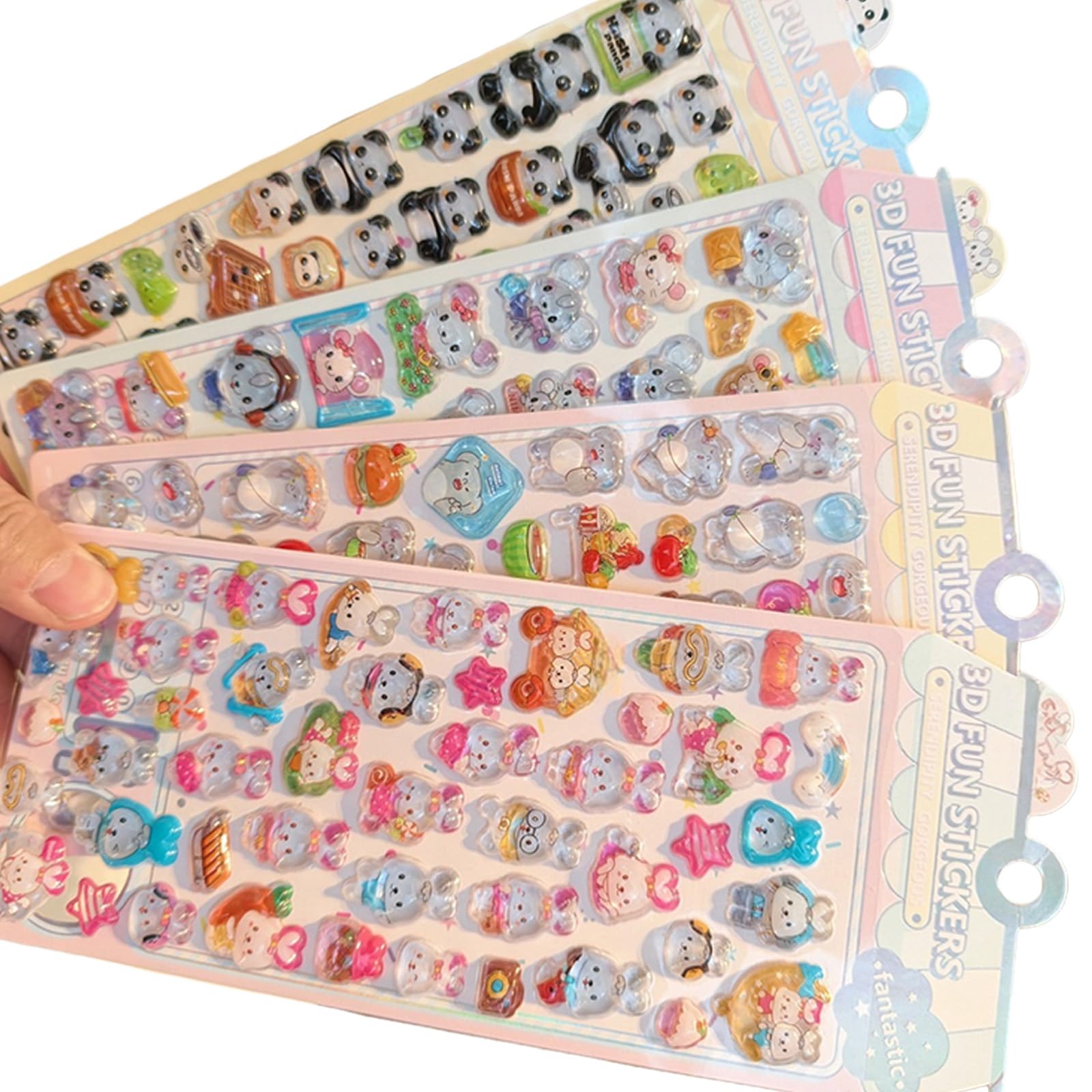 Cartoon Embossed Animal Sticker PVC Resin for Craft Notebook Phone Case Embossed Animal Art