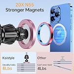 Kaistyle for Magsafe Car Mount【20 Strongest Magnets】 Magnetic Phone Holder for Car Phone Holder Mount Dash【360°】 Cell Phone Mount for Car Accessories for Women Men iPhone 17 Pro Max 16 15 (Pink)