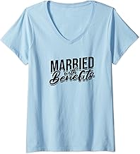 Womens Married with benefits - Couple Marriage and Honeymoon V-Neck T-Shirt