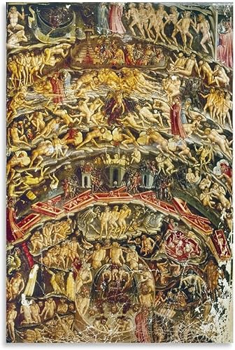 Pósteres vintage de pintura al óleo para habitación exquisito comedia divino dante Frontipiece de Dantes Divine Comedia gimnasio dormitorio sala de