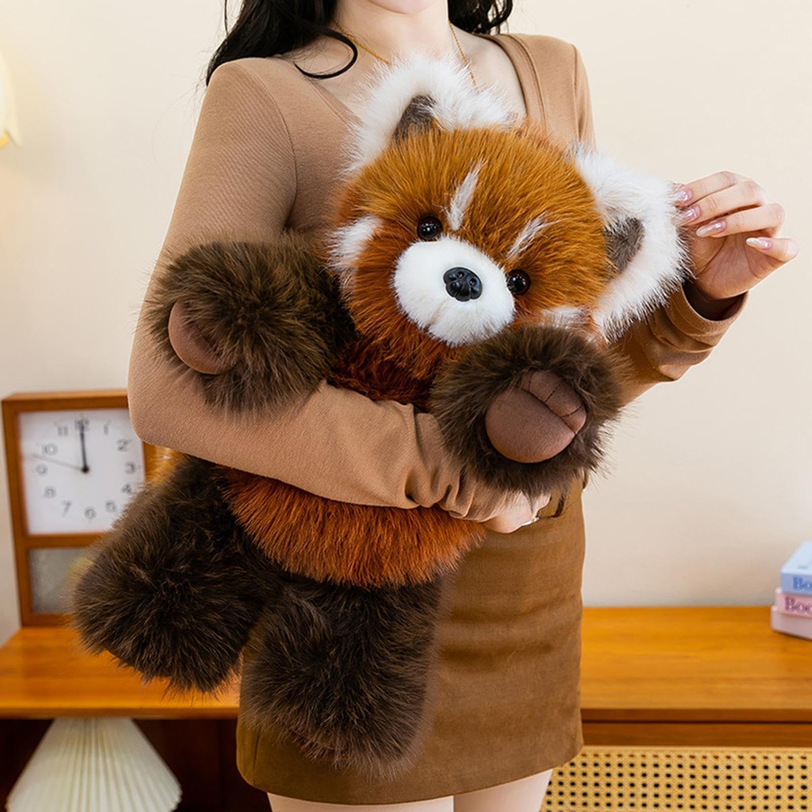 Peluche Qui Court PandaRoux Kawaii, Peluche Qui Courent PandaRoux, Peluches Quis Marche Pandas Rouxs, Adorable Doudou Anti-Stress 55 Cm, Décoration Intérieure Et Idée Cadeau pour Toutes Fêtes