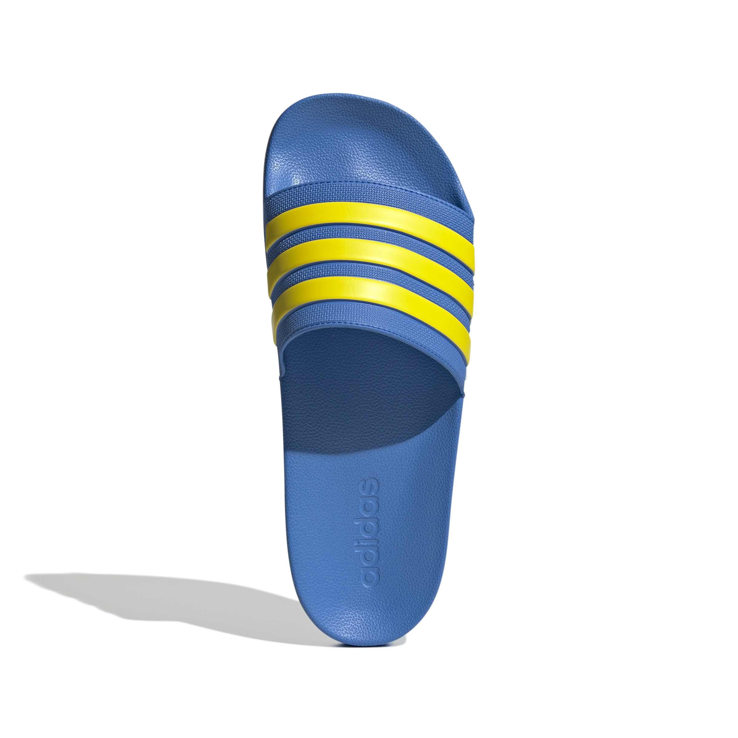 adidas Unisex Adilette Shower Slides, ray blue/yellow/ftwr white, 48.5 EU