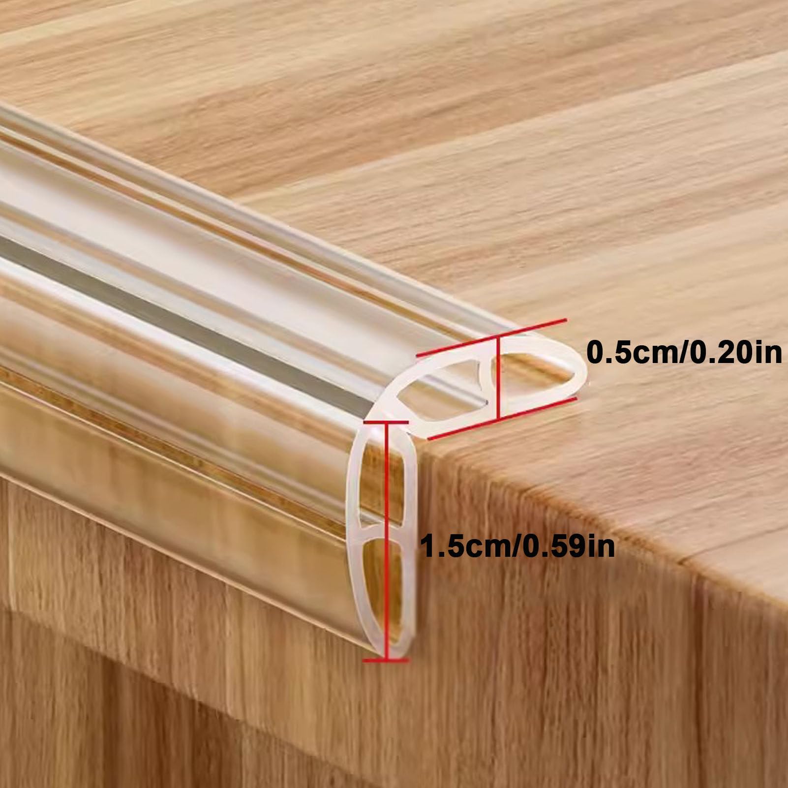 Tira protectora de silicona para bordes, Protector de bordes anticolisión transparente, adhesivo fuerte, protector esquinas suave, varios tamaños(1.5cm,10m)