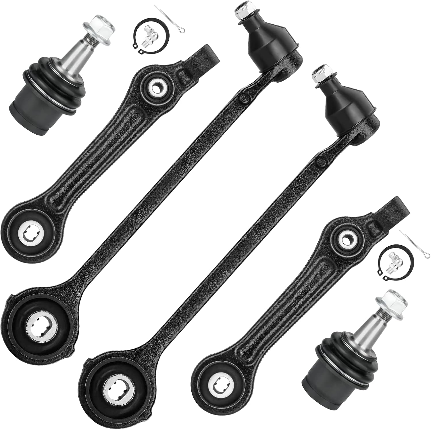 RWD Front Lower Forward & Rearward Control Arms w/Ball Joints Suspension Kit for Chrysler 300 Dodge Charger Challenger Magnum RWD (6pc Set)