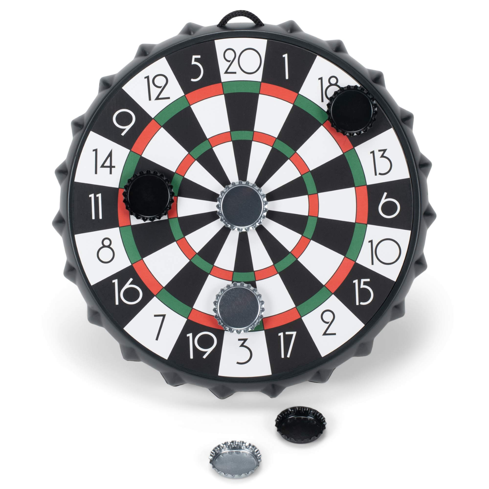 Red Green Bullseye Magnetic 8.5 inch Acrylic Hanging Dart Bottle Cap Board