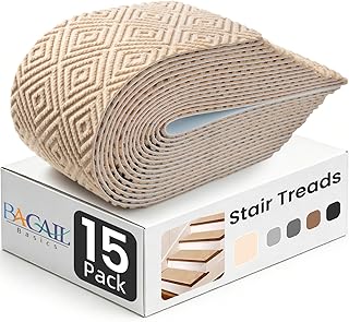 BAGAIL 15 Pack Non-Slip Stair Treads for Wooden Steps, 8"x30" Peel and Stick Carpet Stair Runners, Machine Washable Indoor Step Covers with No-Residue Adhesive for Dogs, Kids & Elderly