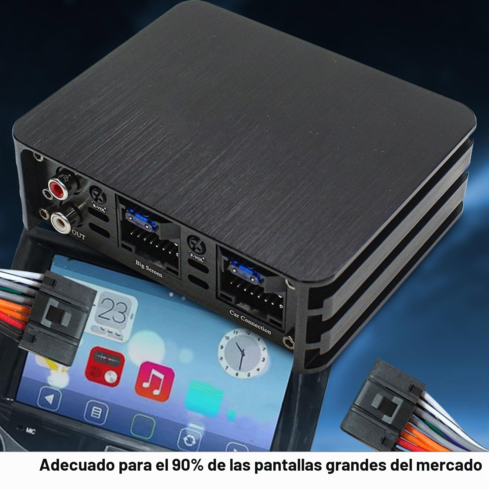 Luocute Mejora de Calidad de Sonido Amplificador de Automóvil de 320W DSP, Amplificador de Altavoces de Automóvil de Aleación de Aluminio de Clase AB para Pantalla Grande con Amplificador (4 Canales)
