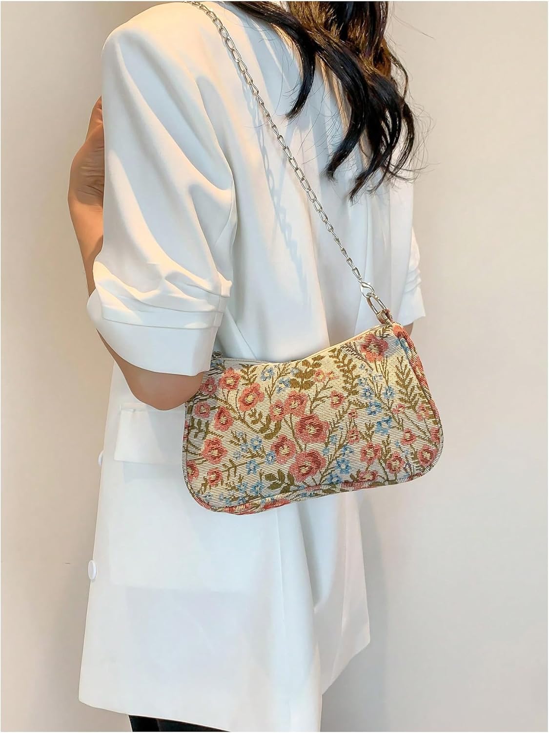 Verdusa Women's Floral Print Shoulder Bags Casual Underarm Purses with Chain Strap - Image 6