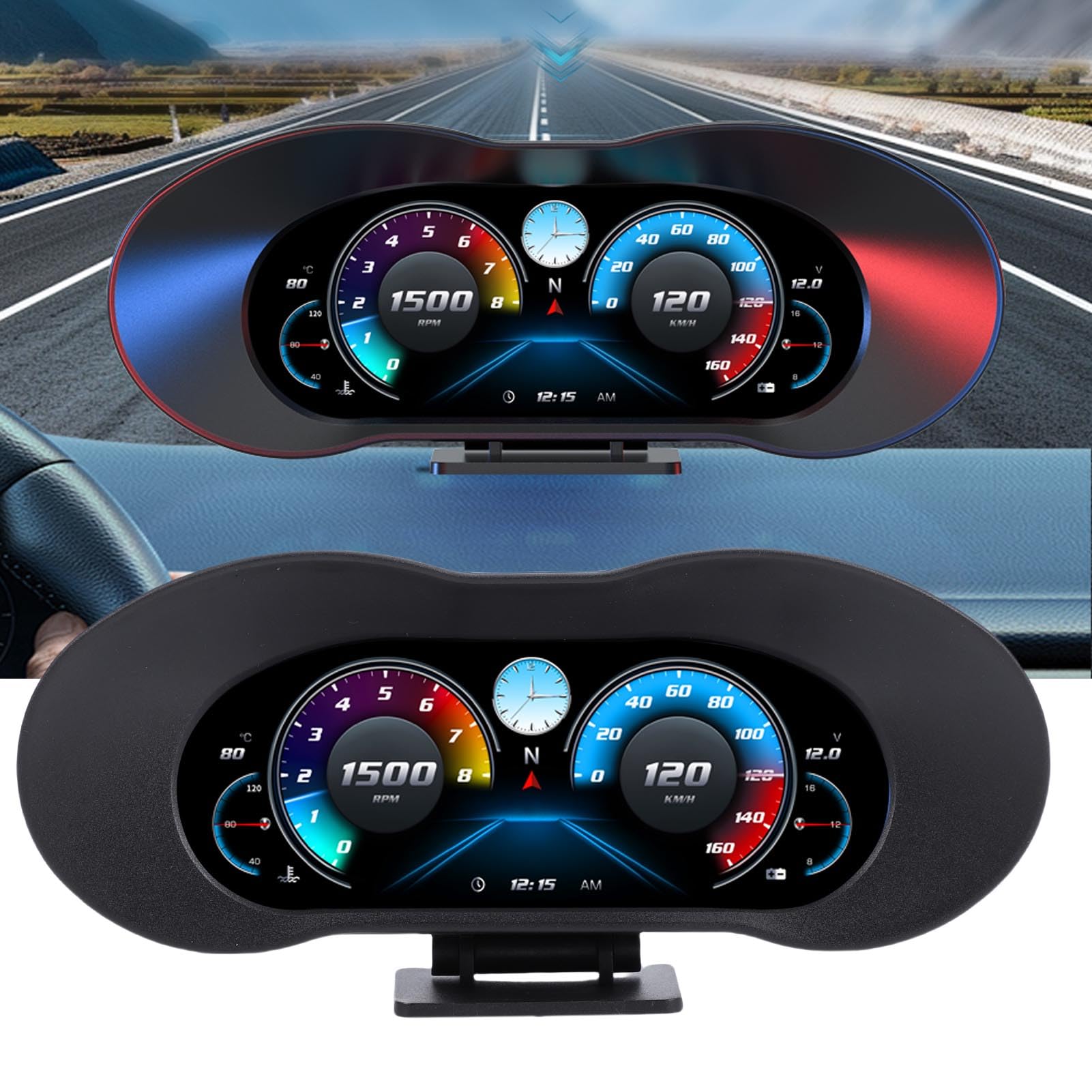 Pantalla HUD para Coche, Velocímetro con Alerta de Sobrevelocidad y Ajuste Automático de Brillo, para Coches de Gasolina a Partir de 1996 y Derv a Partir de 2004