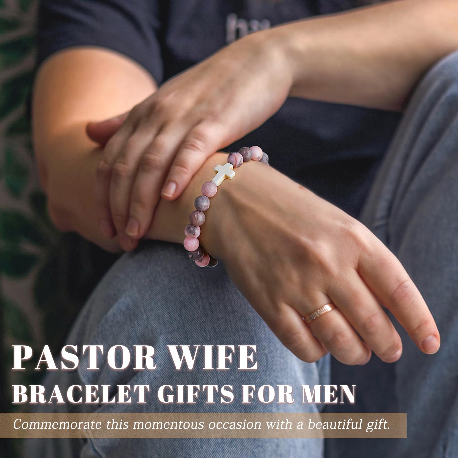 Boss/Boss Lady/Pastor Wife Appreciation Gifts for Women Natural Stone Beaded Bracelet Gifts for Her Christmas Birthday Present