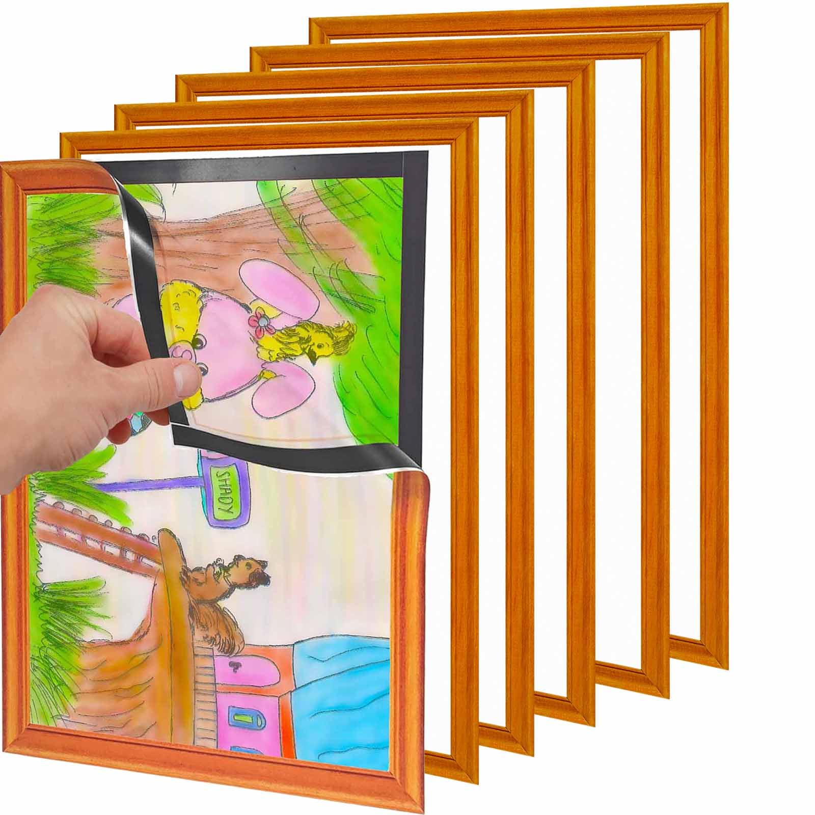 Ashoaza cornice magnetica autoadesiva a4, Cornice autoadesiva da attaccare al muro, forte PVC trasparente impermeabile per negozio ufficio casa porta finestra Refrige cornice magnetica per diplomi