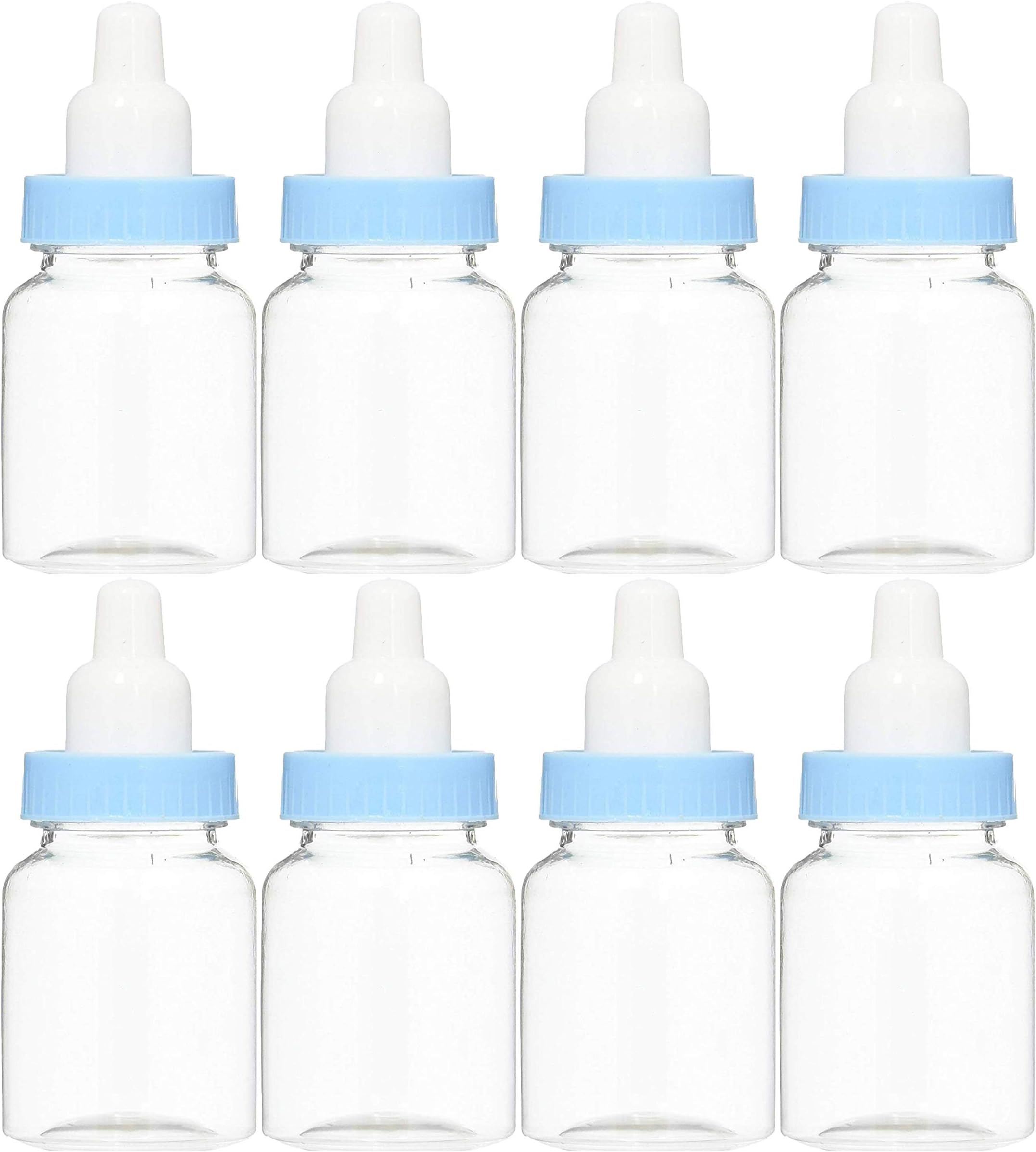 Baby Shower Favor - 36 Pack Mini Milk Bottle Party Favor Gift Bag Boxes 1.5" x 3.5" - Baby Shower Candy Jar (Blue)