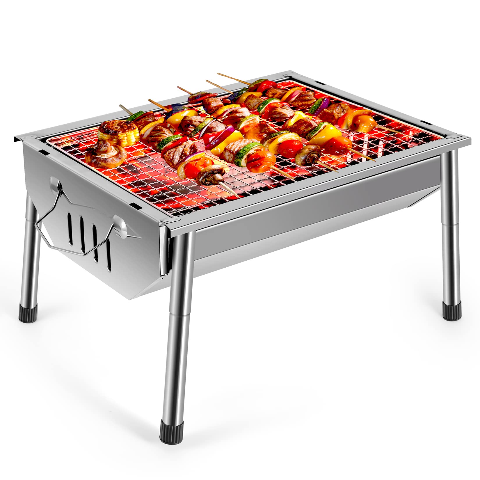 Photo 1 of ***Parts Only***Charcoal Grill, Oilzz Portable Folding BBQ Grill Desk Tabletop Outdoor Stainless Steel
