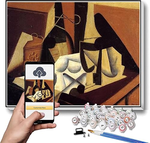 Miniatura 6 de Kits de pintura de bricolaje para adultos, ventana abierta con colinas, pintura por Juan Gris Kit de pintura por números para niños y adultos