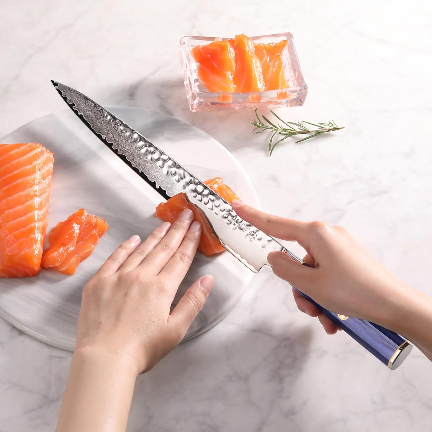 Cangshan KITA Series 10-Inch Sashimi Knife with Sheath, High Carbon X-7 Damascus Steel, 501479 - Image 7