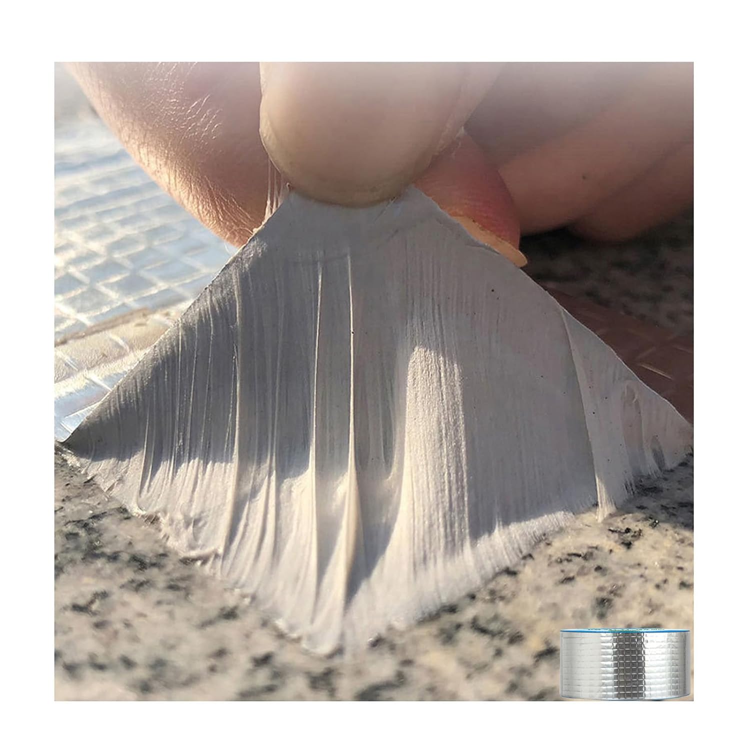 Butyl Tape Waterproof Tape, Aluminum Foil Butyl Seal Tape for Leakage, Butyl Rubber Tape for Reapring for Boat, Pipe Sealing, Roof Crack, RV, Awning, Window Sealing - 8"W x 16'L