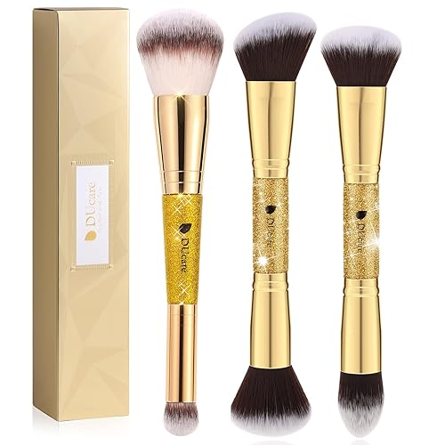 DUcare Brochas de maquillaje Duo End Foundation Powder Buffer Contour Corrector Cepillo Sintético Herramientas Cosméticas