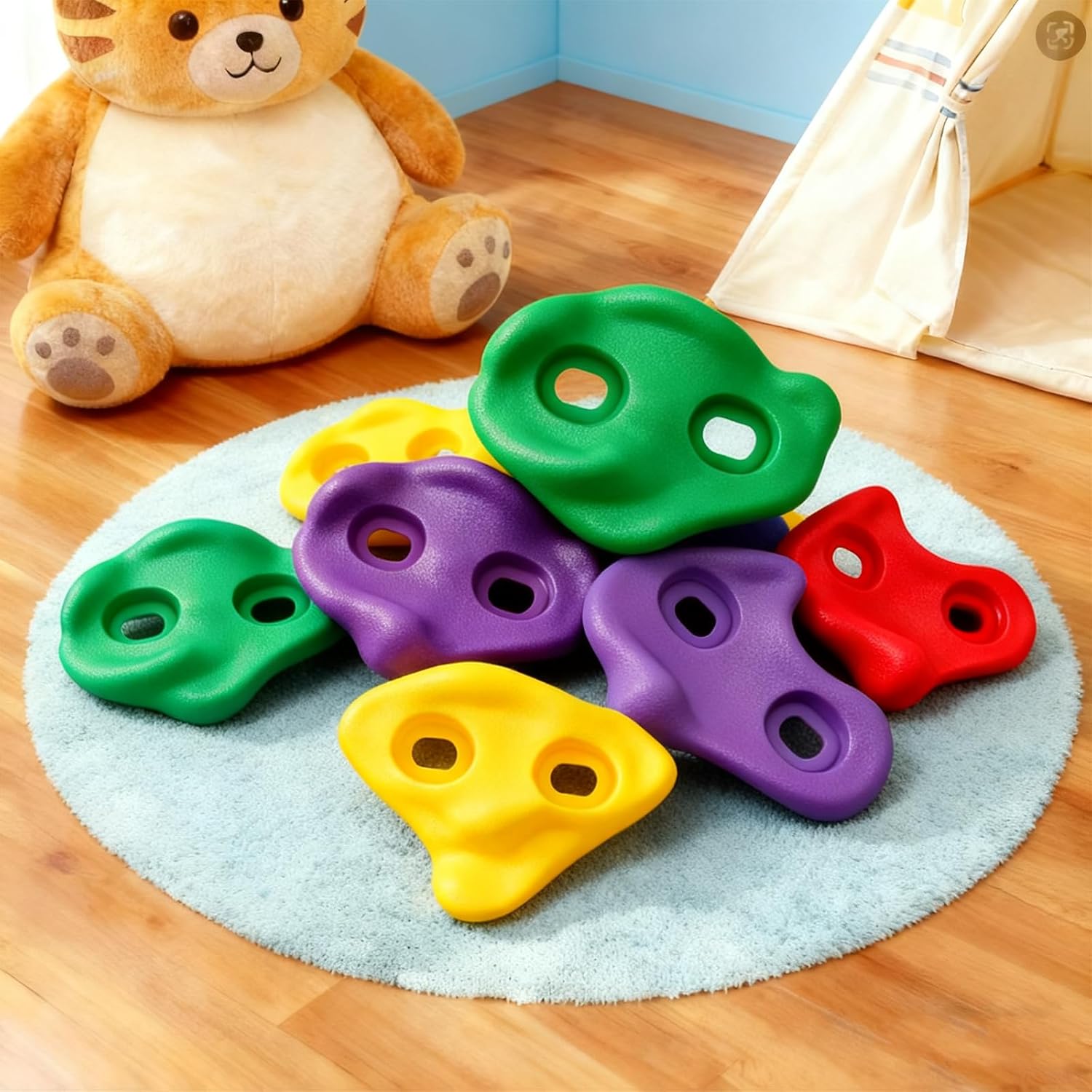 44 PCS Rock Climbing Wall for Kids,Rock Wall Climbing Holds,Adults Climbing Wall Grip Kits Holds Up to 230 lbs for Outdoor Indoor Home Playground Climbing Wall Holds