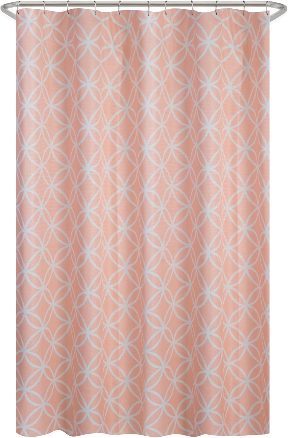 MAYTEX Emma Fabric Shower Curtain, Coral, 70 inches x 72 inches