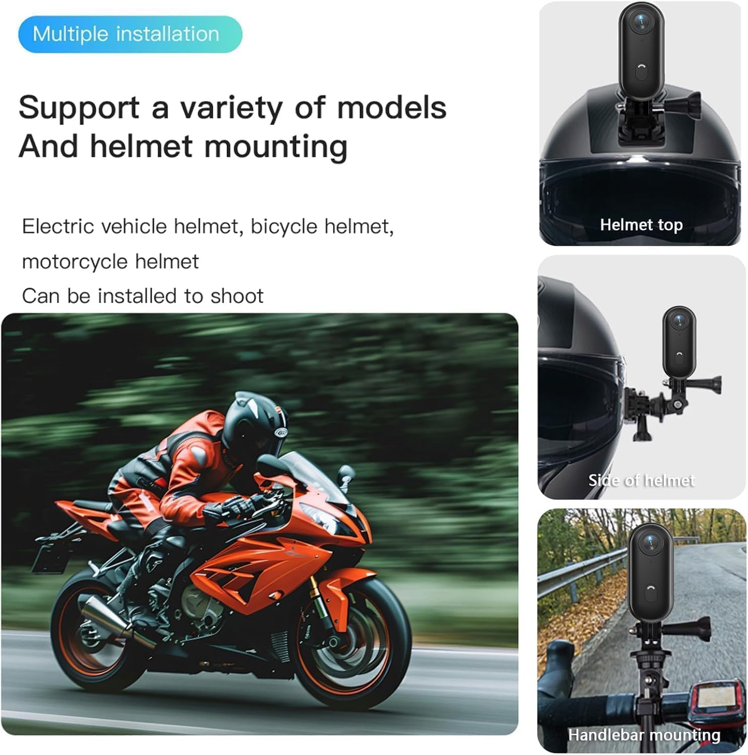Mini Action Camera 4K Telecamera portatile impermeabile indossabile 4K Fotocamera con Clip rotazione a 360°, Videocamera POV magnetica per ciclismo, moto, passeggiate con animali domestici, vlogging