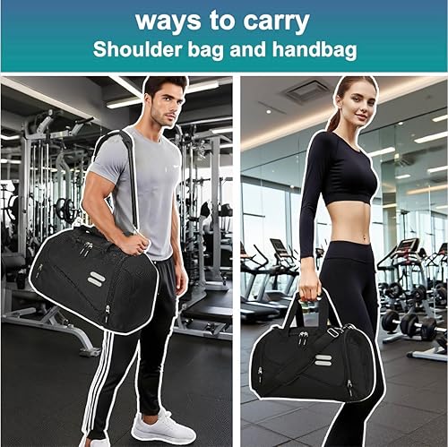 Miniatura 4 de Urbanstand Bolsa de gimnasio para hombres y mujeres - Bolsa de lona de 30 litros con compartimento para zapatos, bolsa de lona resistente al agua
