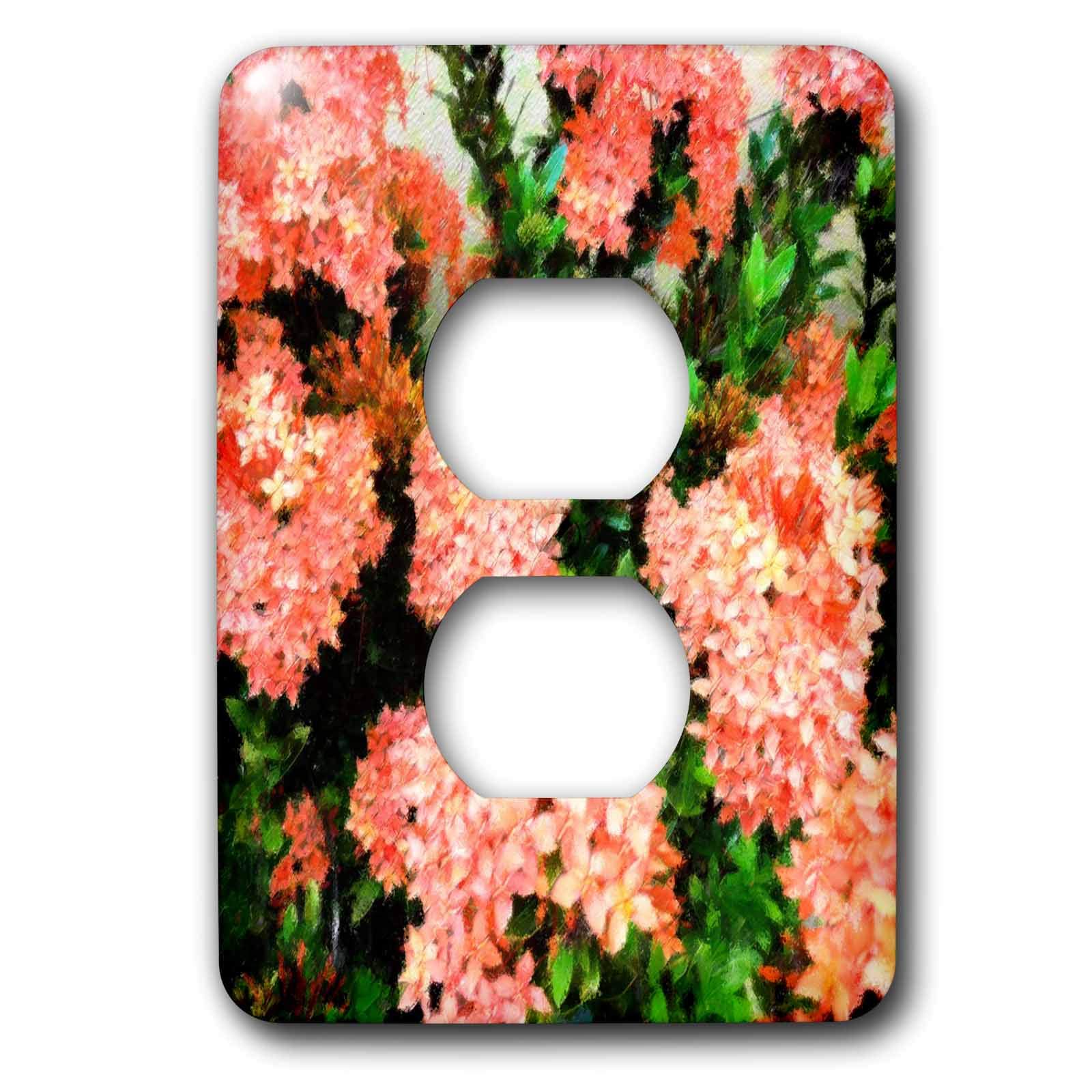 3D Rose lsp_20997_6 double prise de courant murale décorative Primrose