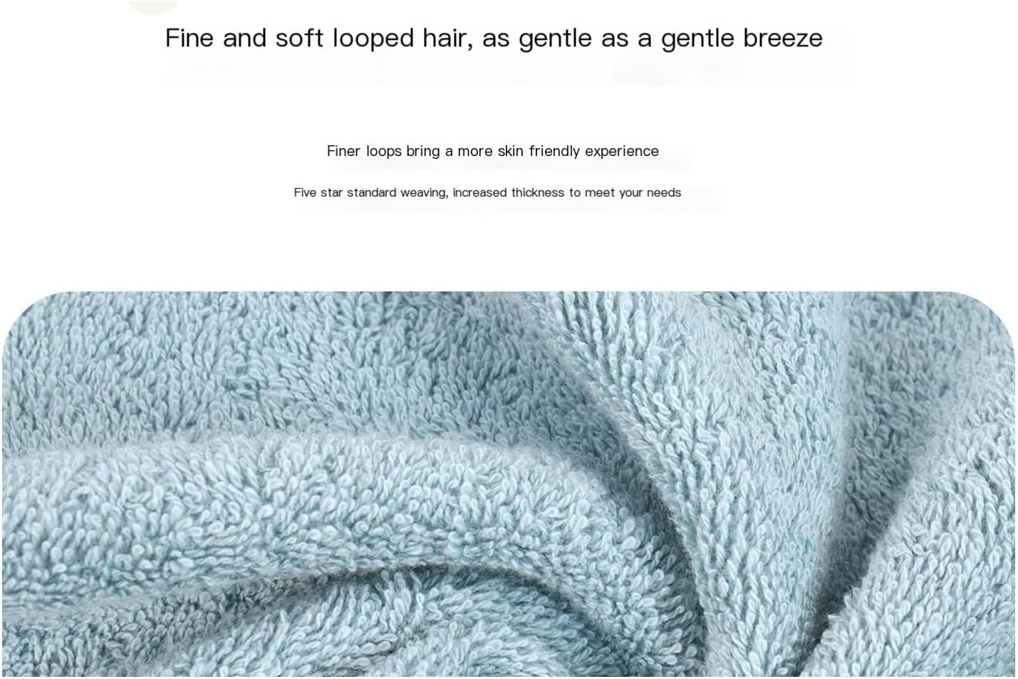 Pure Cotton Thick Bath Towel Set, Soft Absorbent Face Towels for Home, 3-Pack(White)