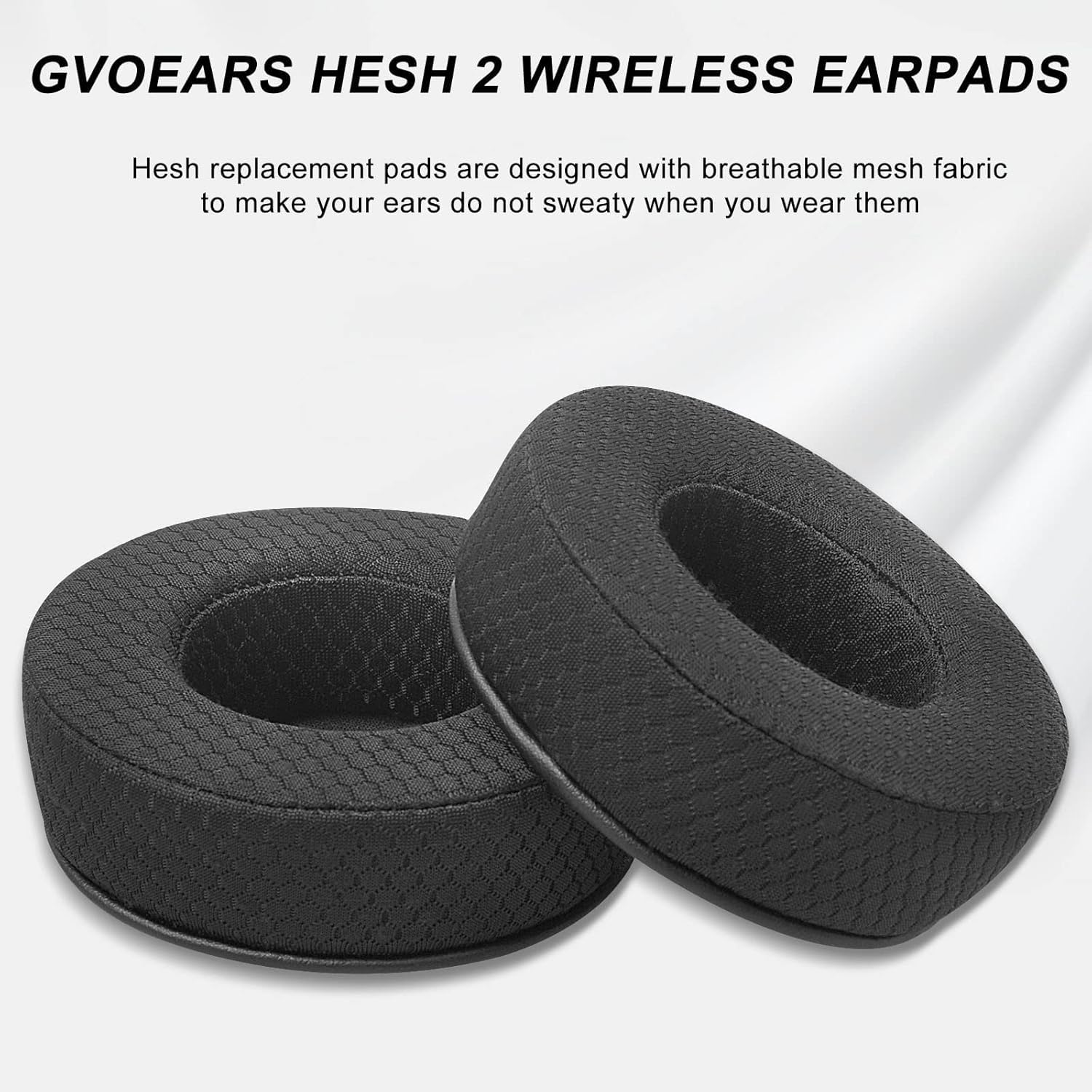 Gvoears - Almohadillas para auriculares Skullcandy Hesh con cable/Hesh 2 inalámbricos, Hesh 2 almohadillas de repuesto inalámbricas, espuma viscoelástica suave y cómoda, tela de malla transpirable