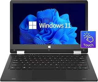 jumper Laptop Windows 11 2022, tela sensível ao toque HD de 11,6 polegadas, CPU Intel Celeron Quad-Core até 2,60 GHz, 4 GB RAM 128 GB de armazenamento, webcam, Microsoft Office 365, computadores portáteis para negócios e estudantes