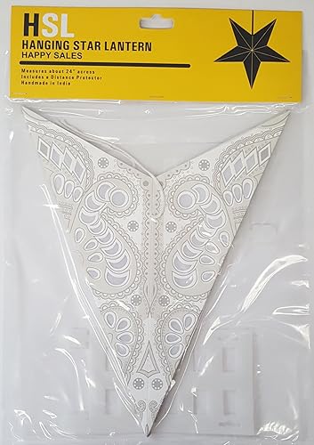 Miniatura 3 de Happy Sales HSSL-FAWHTB Frozen Aurora - Farol de estrella de papel, color blanco