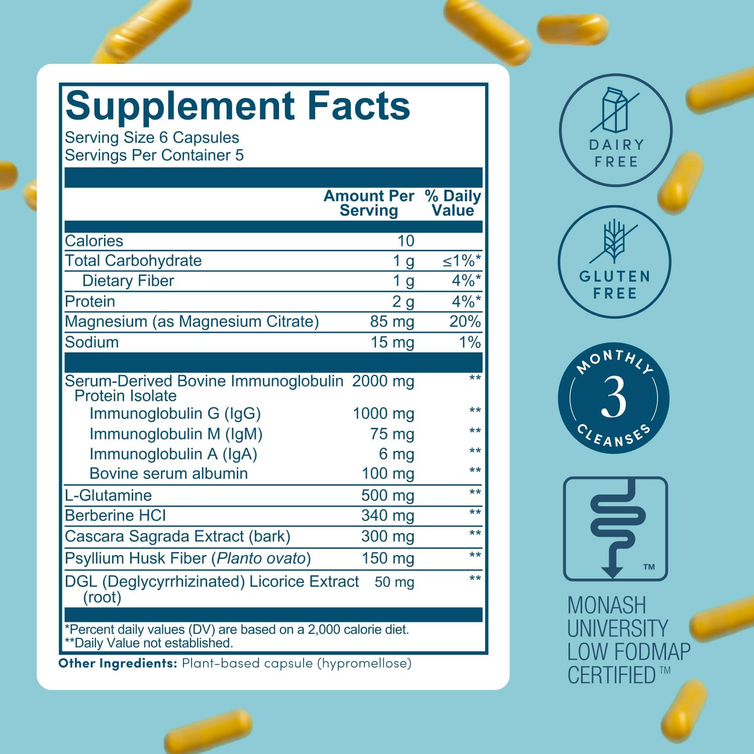 Biome Gut Remedy Capsules (5 Day Cleanse, 1 Round, 30 Capsules) Gut Reset with Magnesium Citrate, Berberine, Immunolin, L-Glutamine - Reset Digestive System, Rebalance Microbiome (1 Month Supply) - Image 6