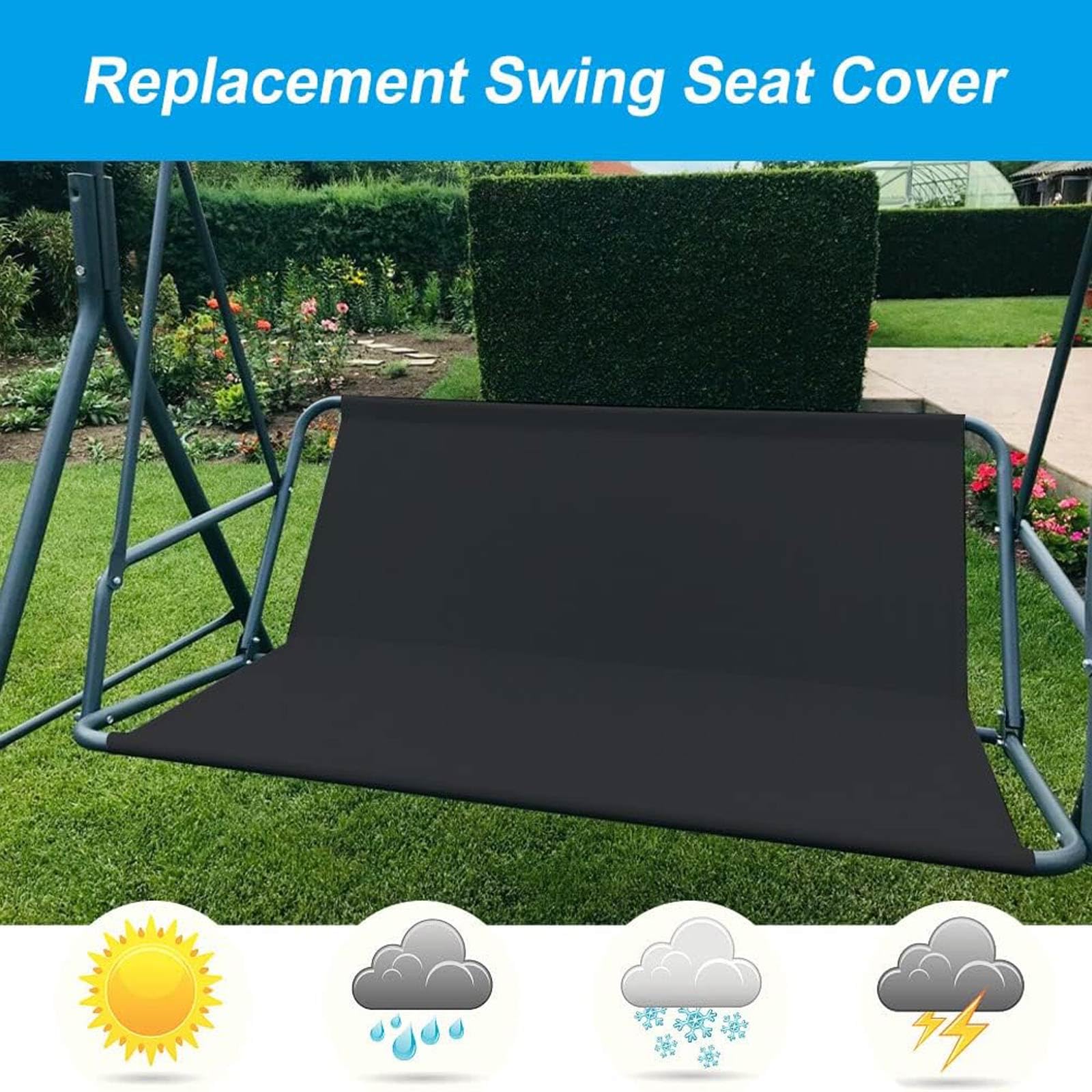 Copertura Dondolo Da Giardino 3 Posti PEPAXON - Tetto Parasole Per Dondolo Da Giardino Impermeabile A 1022737