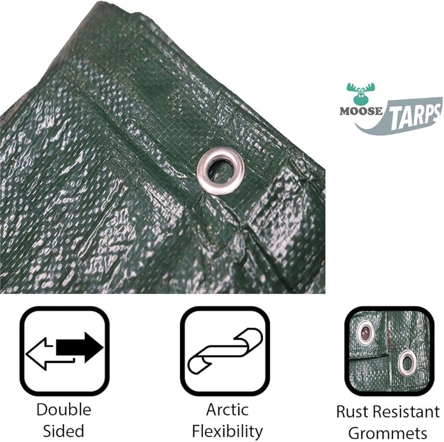 Moose Supply Tarp - Heavy Duty Reversible Green and Brown Poly