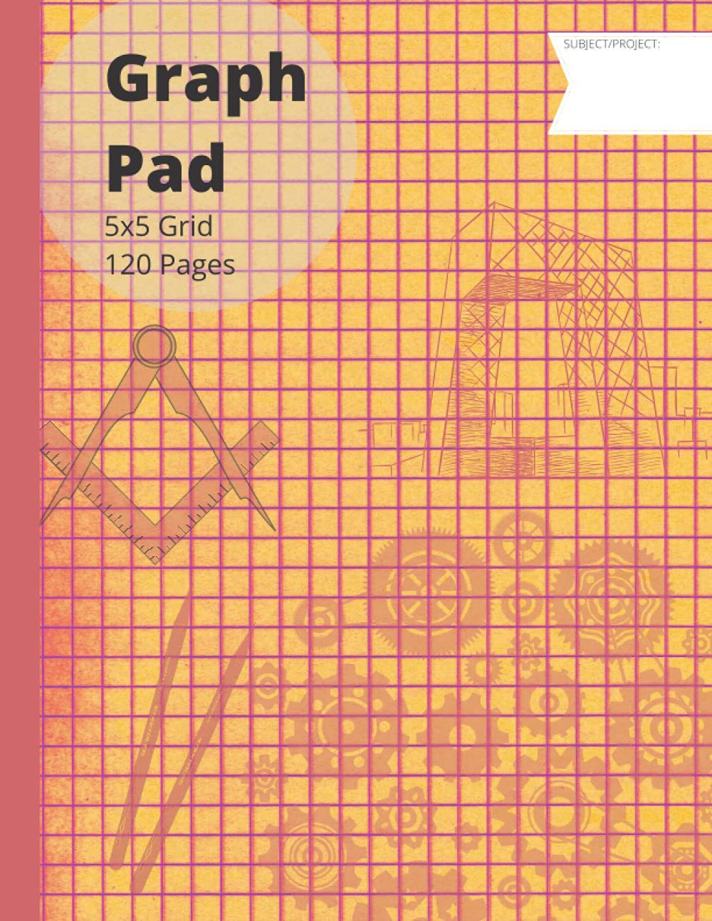 Graph Paper A4 Notepad 5x5 Grid, 120 Pages: Practical graph paper A4 notepad,120 pages, grid squares/inch = 5x5