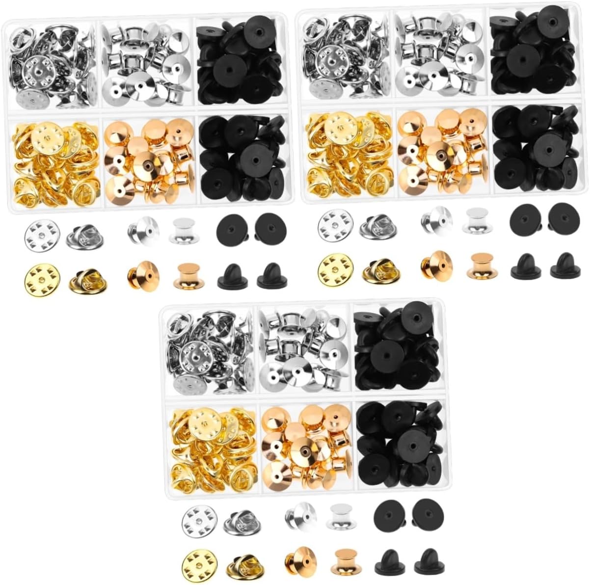 ARTIBETTER Pin Back Clasp for Brooches Replaceable Locking Clutches for Crafts Jewelry Making and Lapel