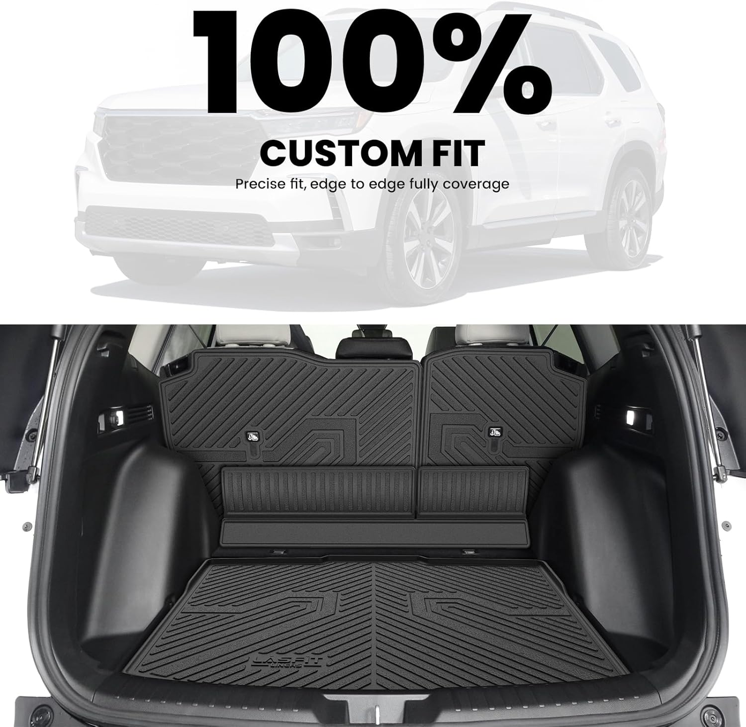 LASFIT Full Set Floor Mats for Honda CR-V 2026 2025 2024 2023, All Weather TPE Custom Fit Floor Liners 1st & 2nd Row & Seat Back Mat & Cargo Mat (Lower Position) - Image 6