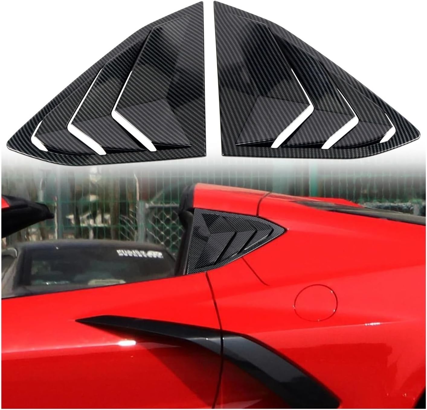 Car Accessories Compatible for Chevrolet Corvette C8 2020-2023 ABS Rear Window Shutter Cover Trim