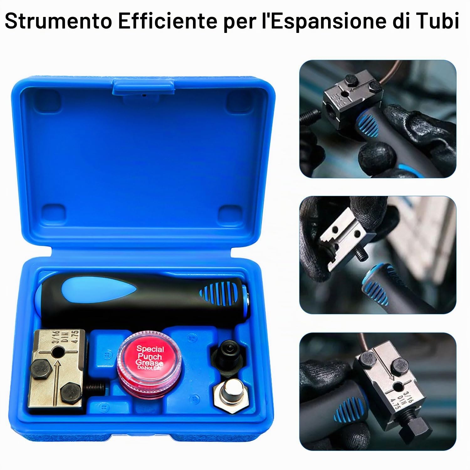 Kit Universale per Svasatura Tubi Freni 4,75 mm, Tubo Freno 4,76 mm x 7,62 m, 16 Raccordi 25FT