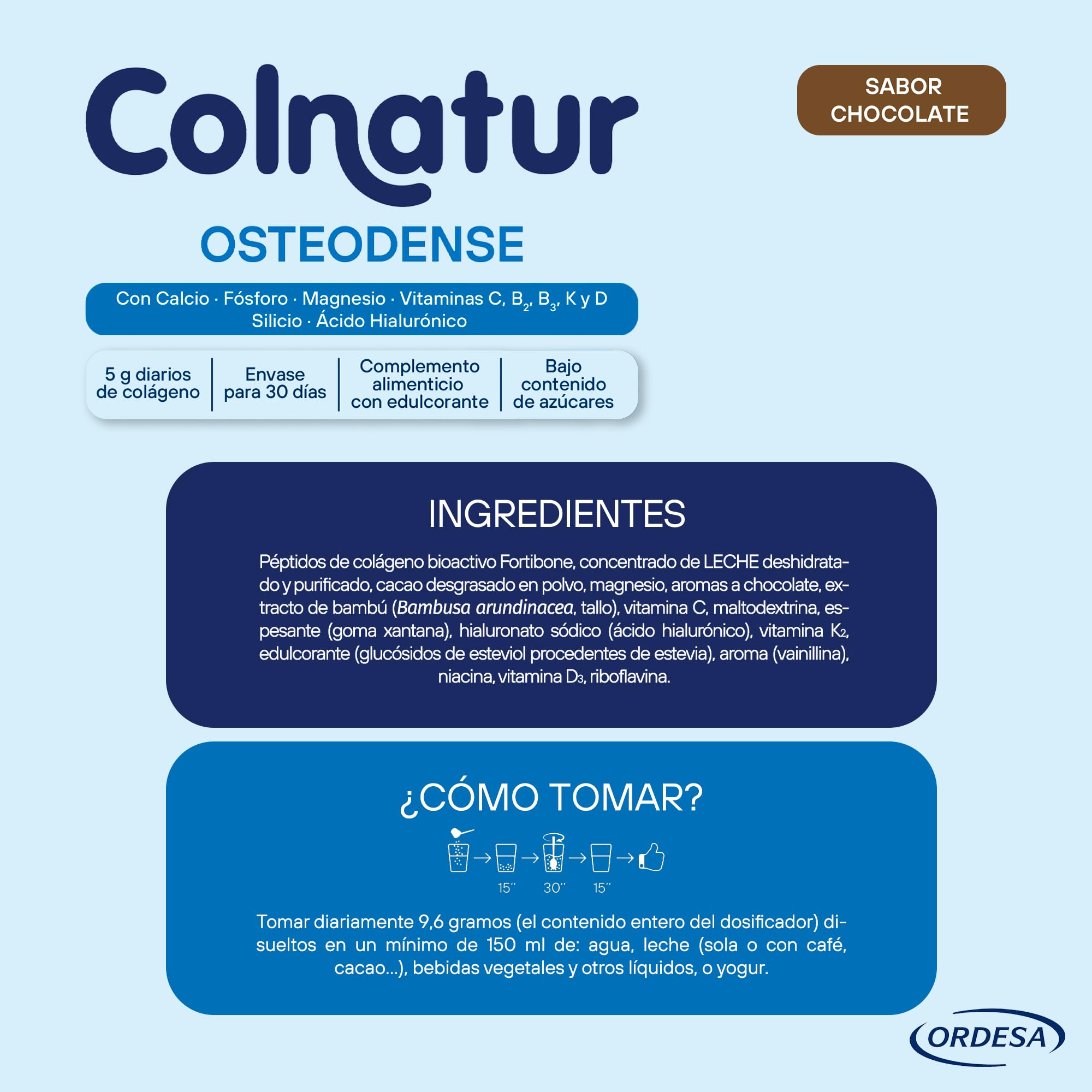 Colnatur Osteodense Chocolate | 288g | Colágeno con Magnesio, Ácido Hialurónico y Vitamina C para Huesos y Articulaciones (Paquete de 2)