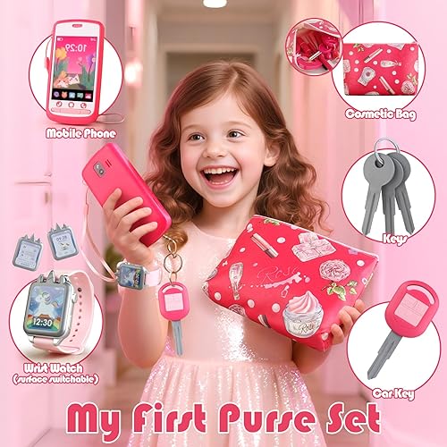 Miniatura 4 de Maquillaje de simulación de regalo para niñas pequeñas de 3-5, 4-6, juego de maquillaje falso con estuche para gatos de 3, 4, 5 años, kit de