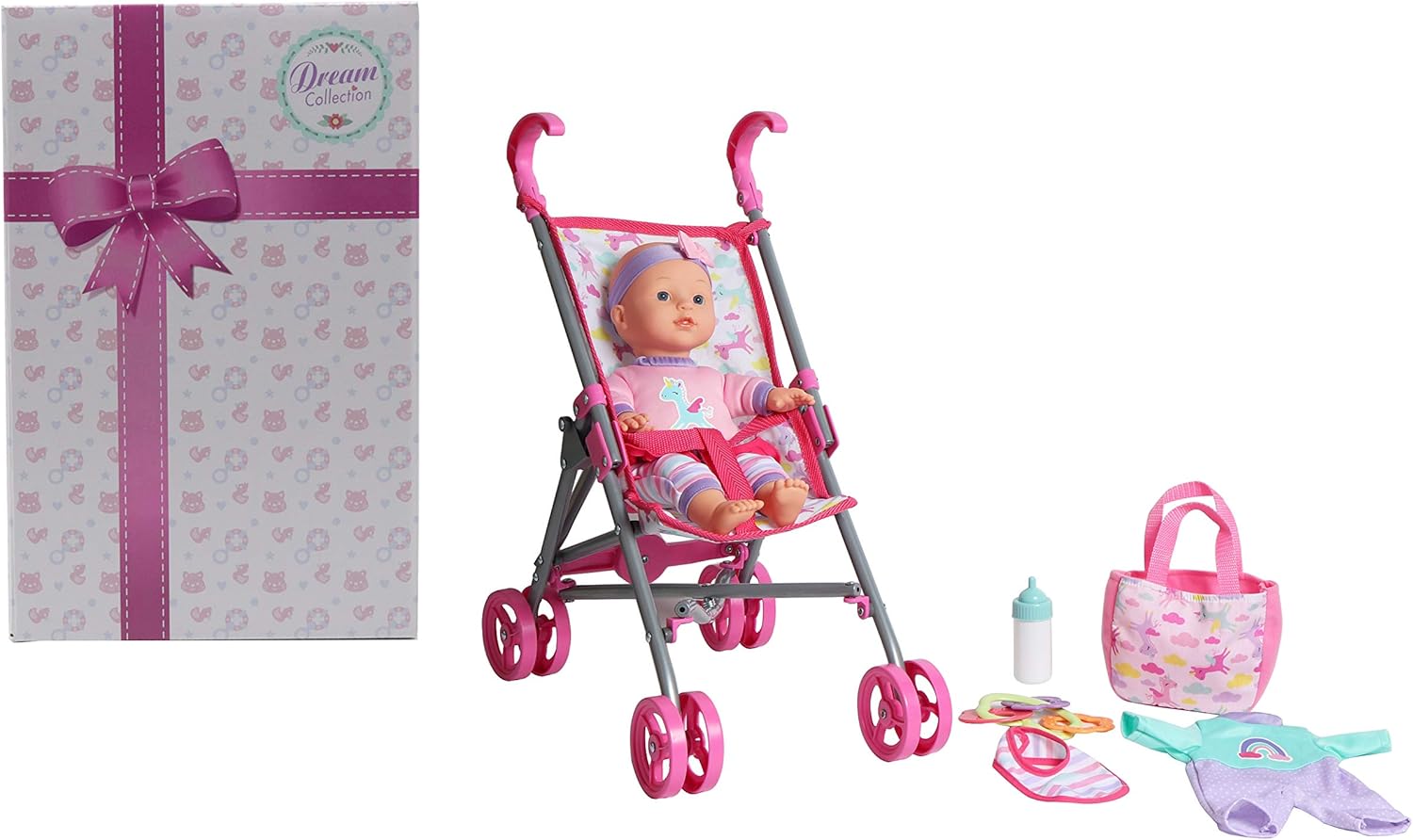 doll with stroller gift set