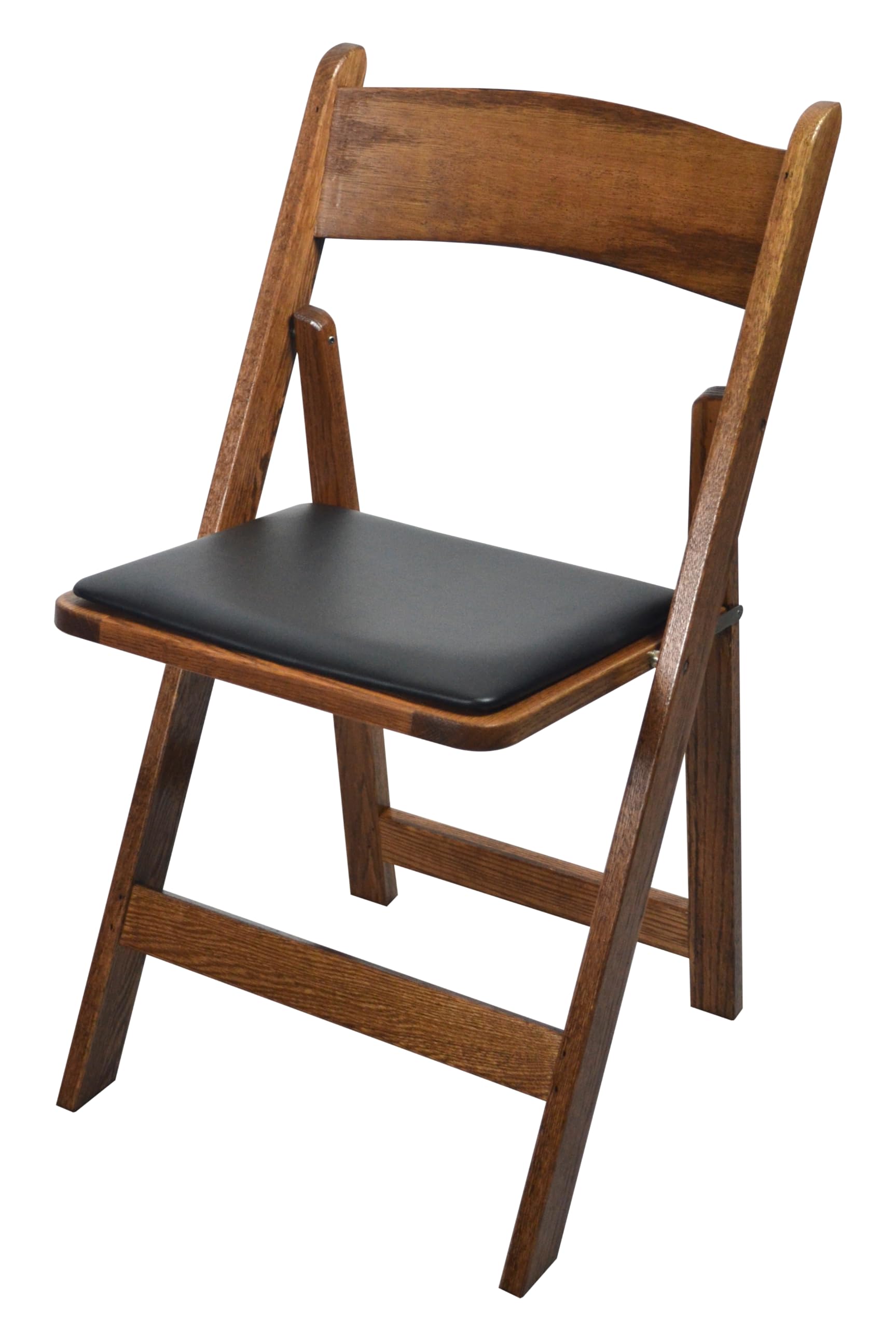 #210 Oak Folding Chair - Wood Folding Chair - Fully Assembled - Made in USA - Package of 2 (Fruitwood, Black Vinyl) ( SIMILAR TO THE STOCK)