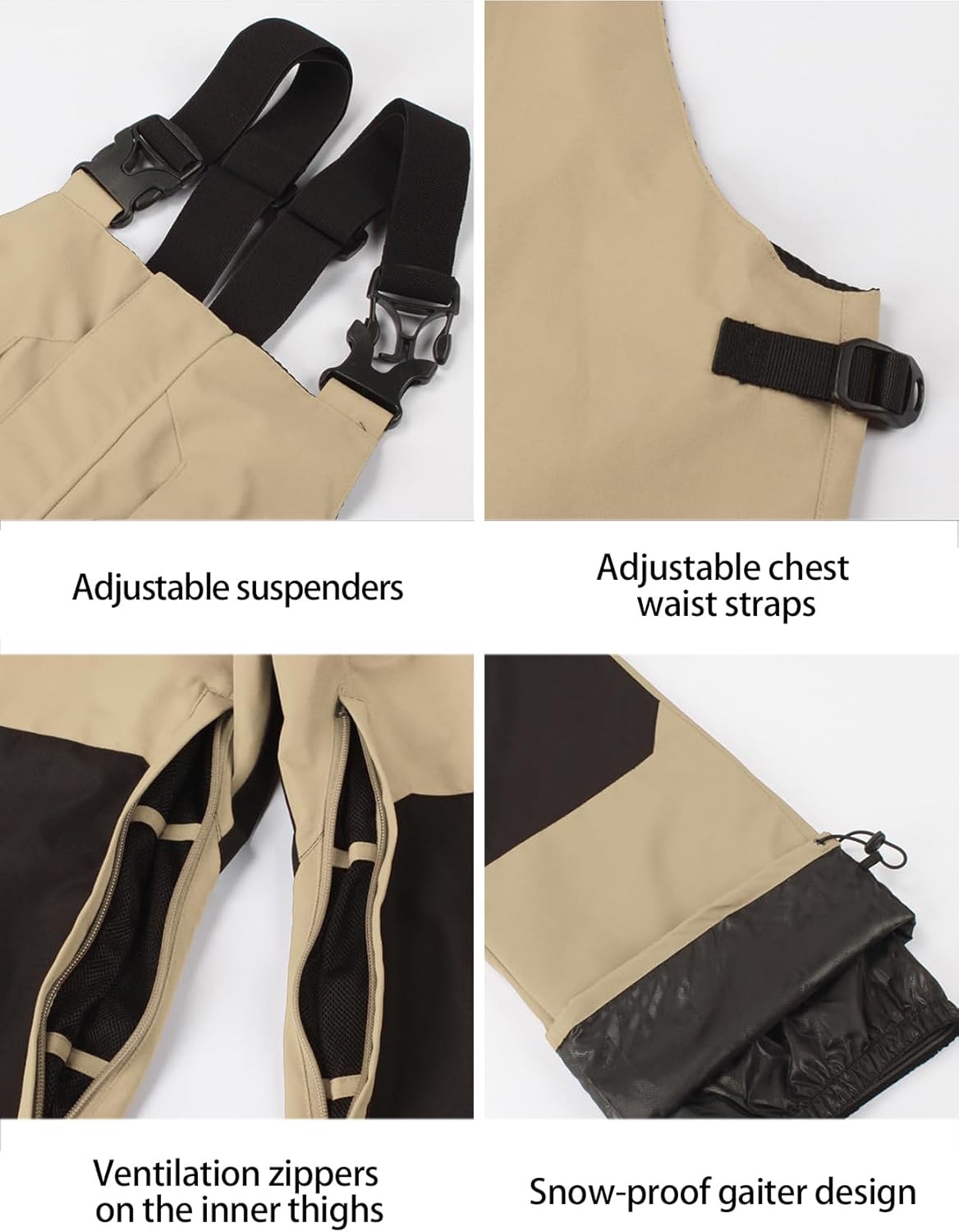 GSOU SNOW Snowboard Bibs Mens Ski Bibs Overalls Snow Pants Womens Waterproof Insulated Sport - Image 5