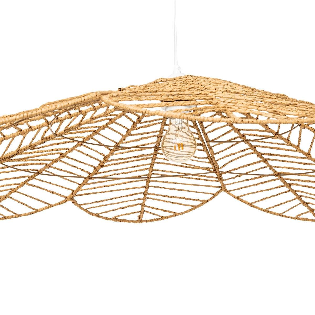 Atmosphera - Suspension Folk - Abat-jour en Papier D98cm - Ampoule Non Incluse E27 40W - Luminaire pour Salon, Bureau, Chambre, Cuisine