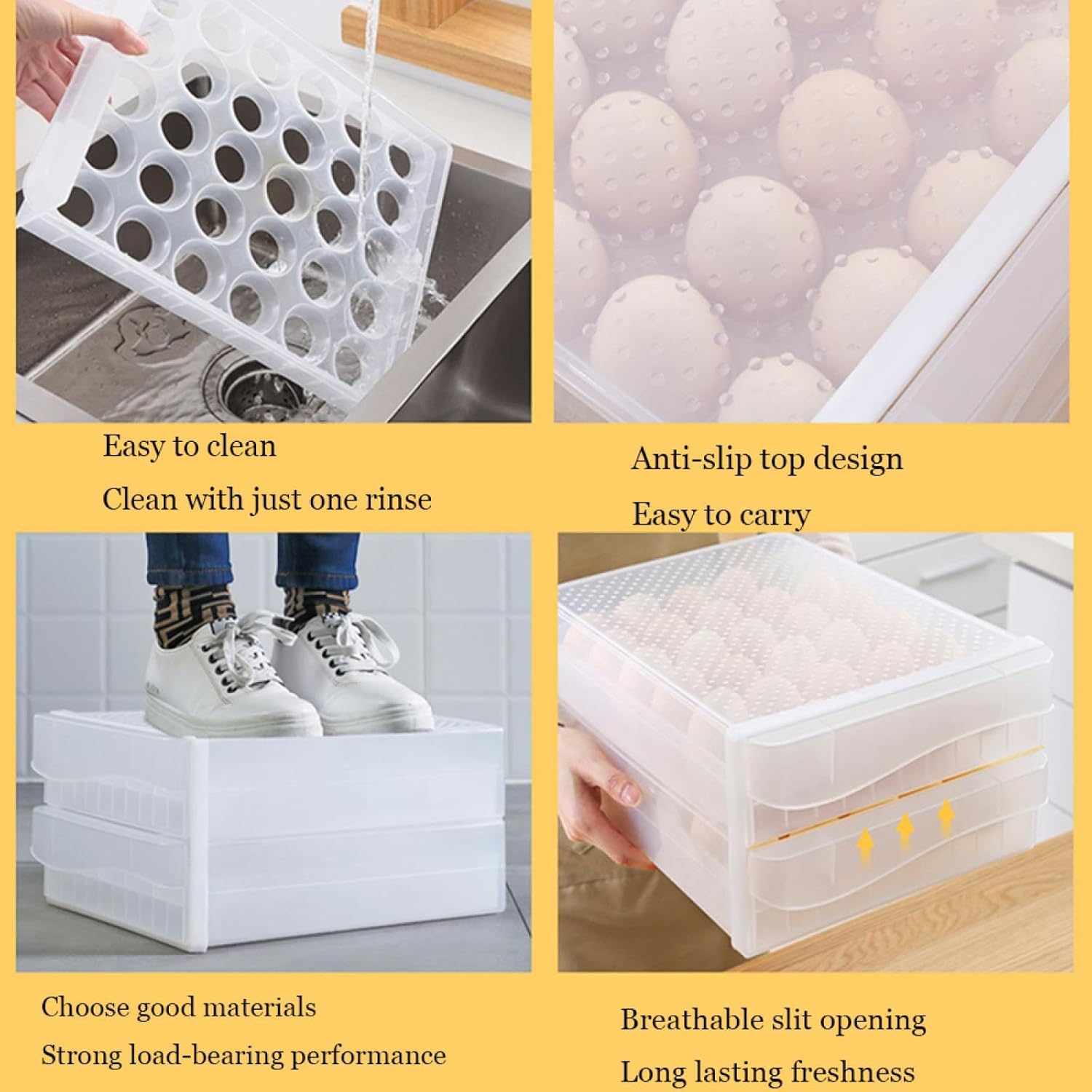 Double Layers Egg Storage Box,Egg Holder for Fridge,Egg Storage for Countertop,Egg Organizer,Egg Dispenser for Refrigerator,Egg Tray for Refrigerator,for Refrigerator