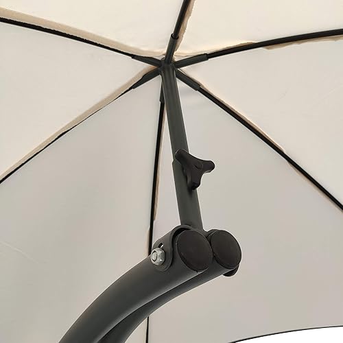 Miniatura 5 de BalanceFrom Silla mecedora curvada para colgar con cojín, almohada, toldo, soporte y bolsa de almacenamiento, capacidad de 330 libras