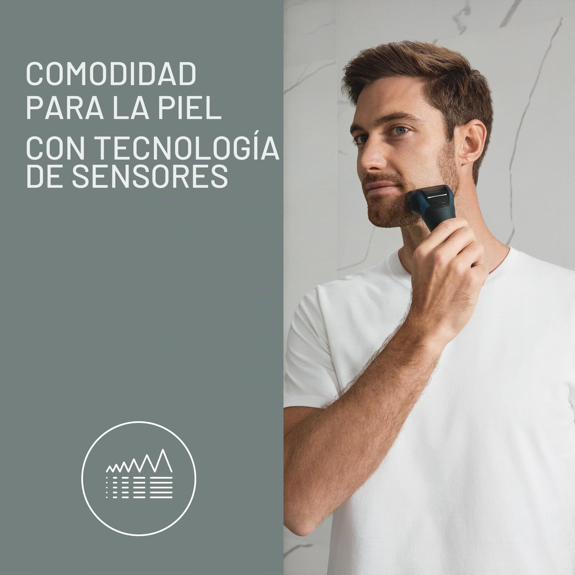 Panasonic Series 700 ES-ALT4B Afeitadora Eléctrica 3 Hojas para Uso en Seco y Húmedo para Hombres, Inalámbrica Impermeable, Sensor Receptivo, Cabezal Flexible, Trimmer, Agarre Ergonómico, Azul